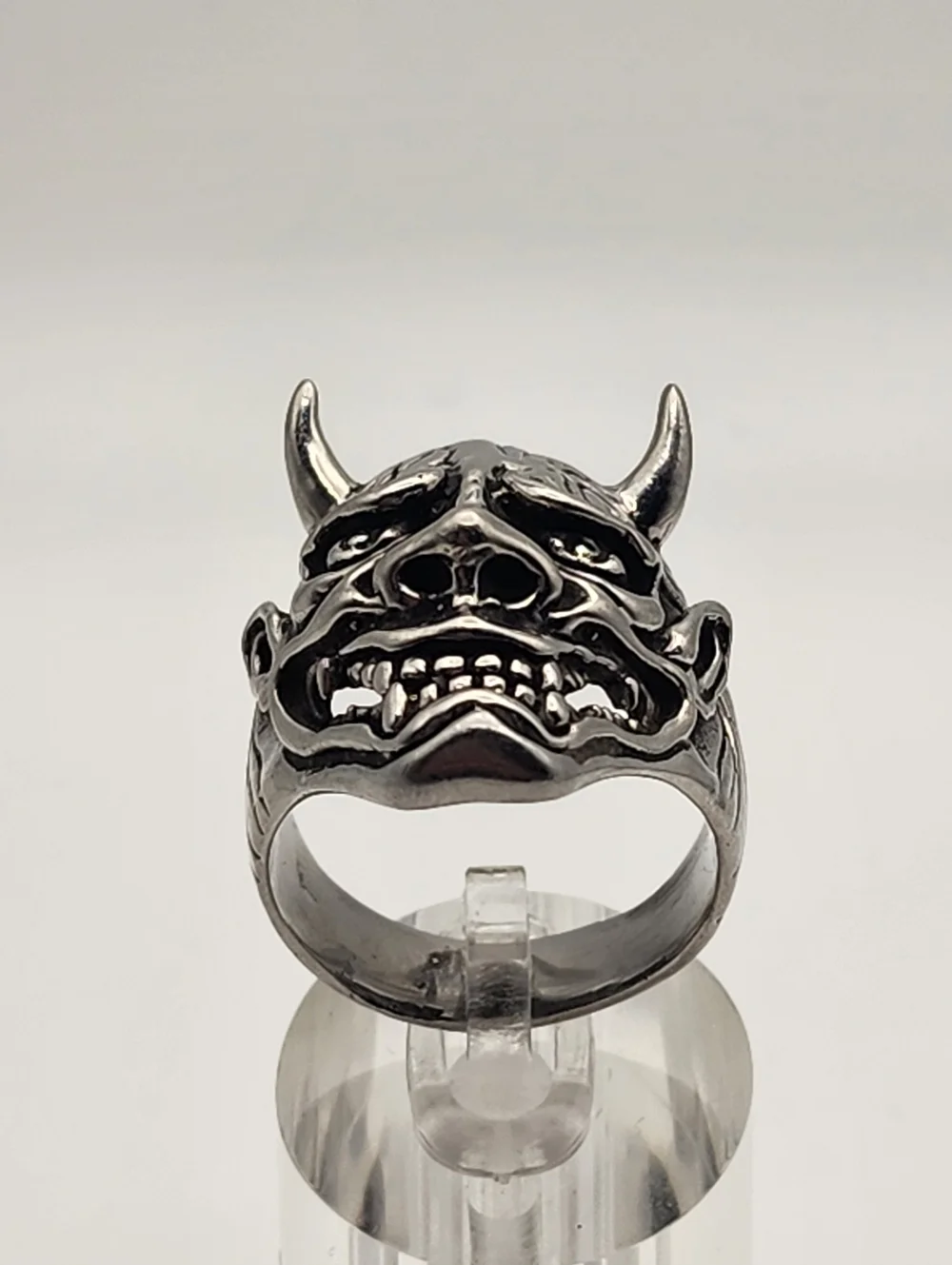 Silver Tone Hannya Mask Ring (12.5)